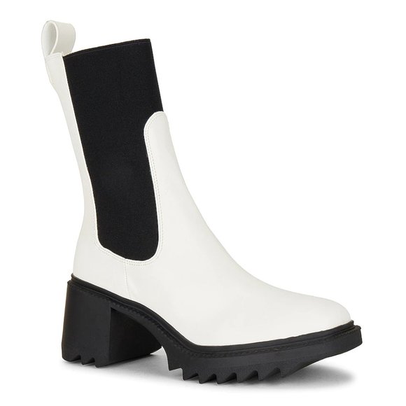 NEW Sol Sana St. Sana Lisbon Boot in White & Black Chunky Bootie 37 / 7 - Picture 2 of 5